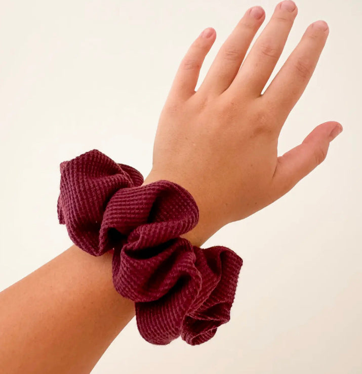PREORDER Cranberry Waffle Scrunchie