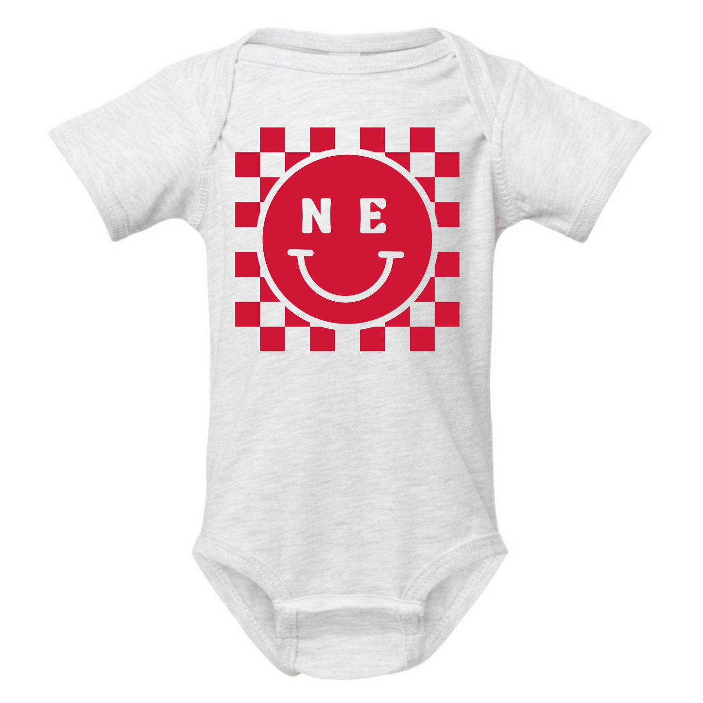 Checkered NE Smiley Onesie